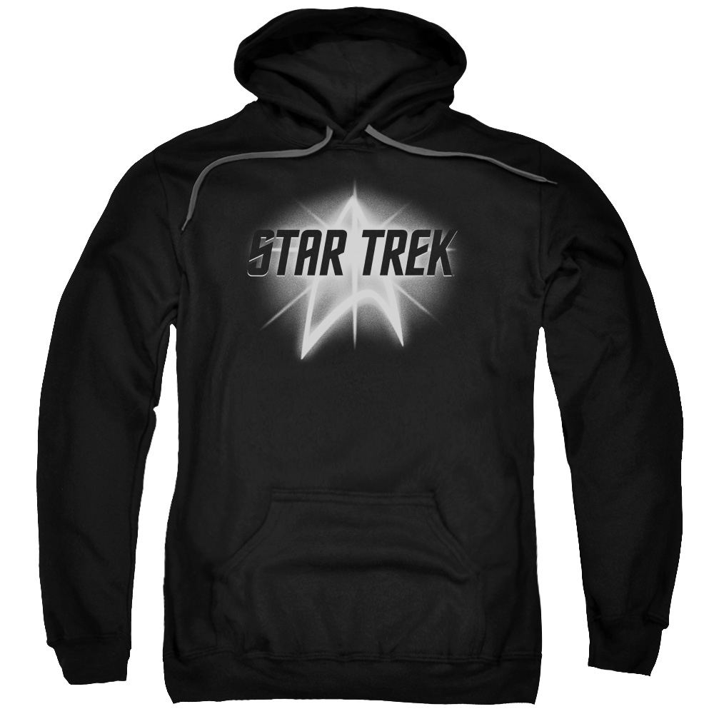 CBS1190-AFTH-7 Star Trek & Glow Logo Adult Pull-Over Hoodie, Black - 4X -  Trevco