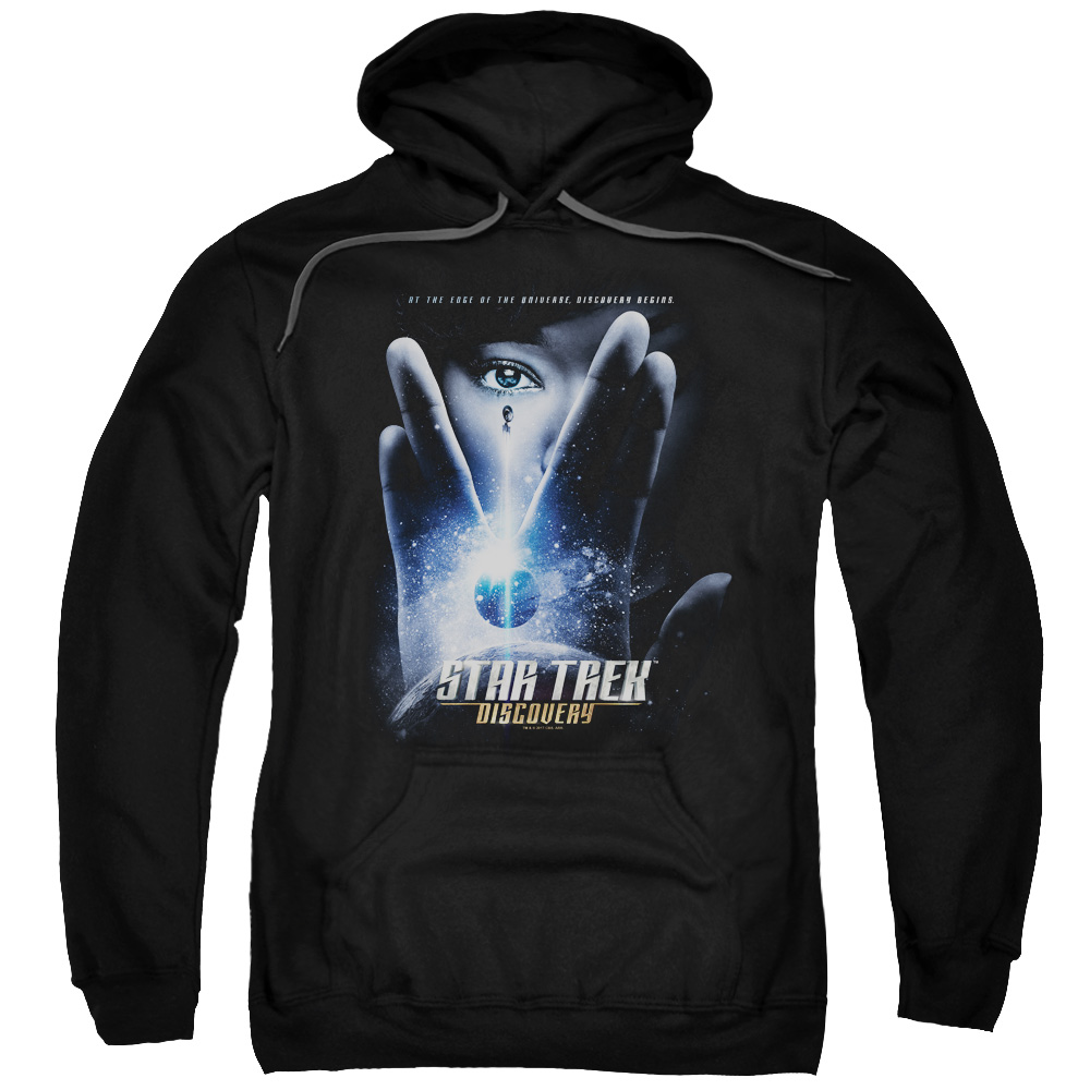 CBS2281-AFTH-7 Star Trek Discovery & Discovery Begins Adult Pull-Over Hoodie, Black - 4X -  Trevco