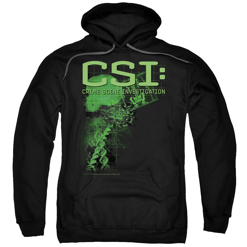 CBS124-AFTH-7 CSI & Evidence Adult Pull-Over Hoodie, Black - 4X -  Trevco