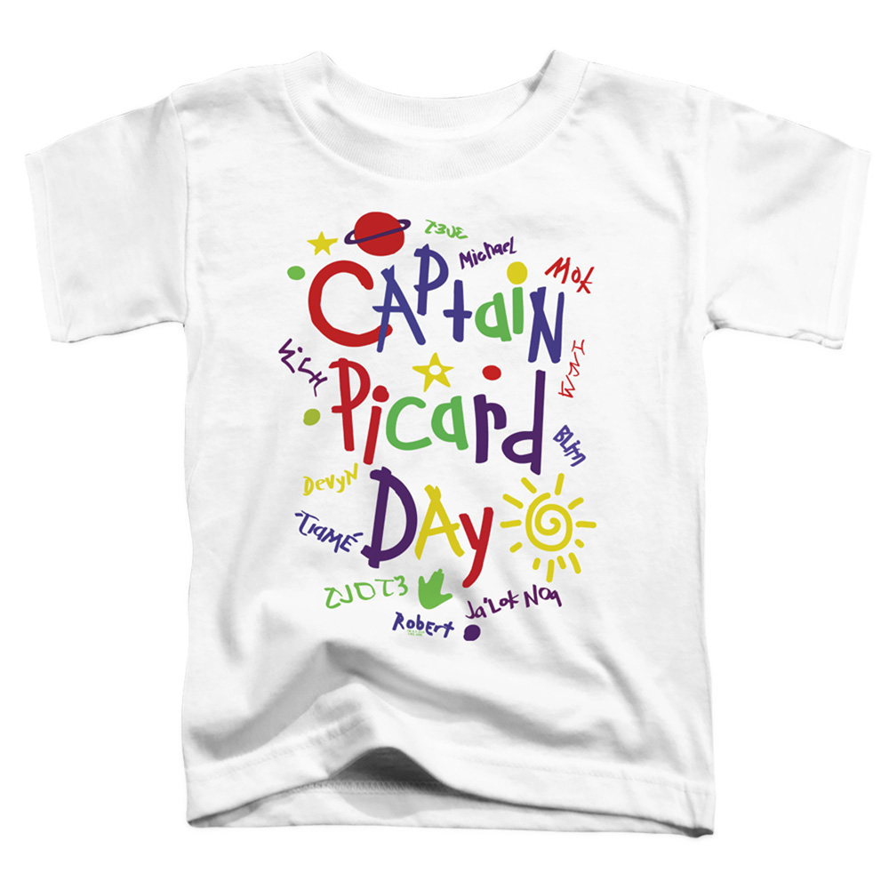 CBS2672-TT-2 Star Trek Picard & Picard Day Toddler Short Sleeve T-Shirt, White - Medium - 3 Toddler