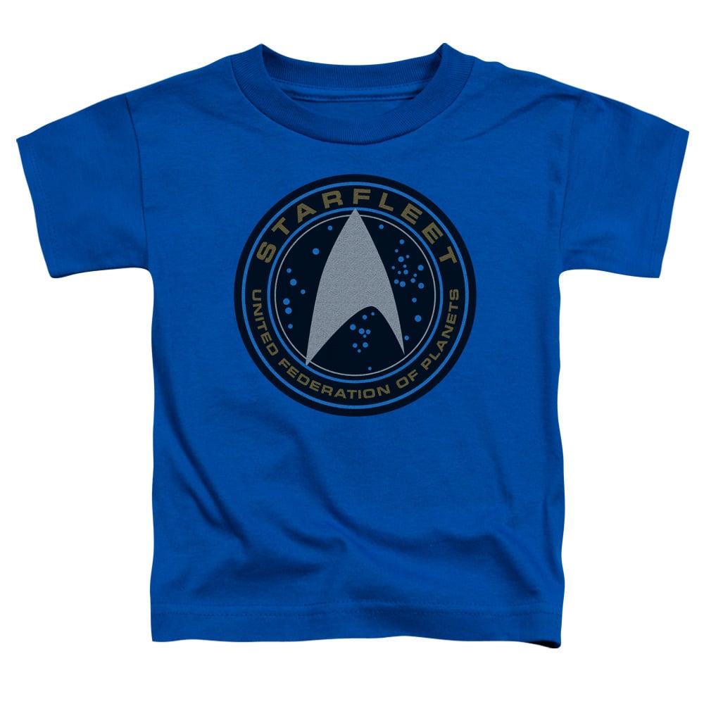 CBS1785-TT-1 Star Trek Beyond & Starfleet Patch Toddler Short Sleeve T-Shirt, Royal Blue - Small - 2 Toddler