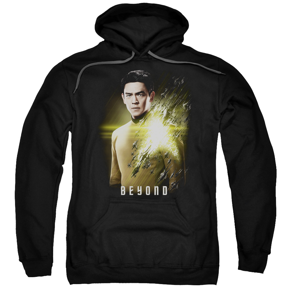 CBS1804-AFTH-7 Star Trek Beyond & Sulu Poster Adult Pull-Over Hoodie, Black - 4X -  Trevco