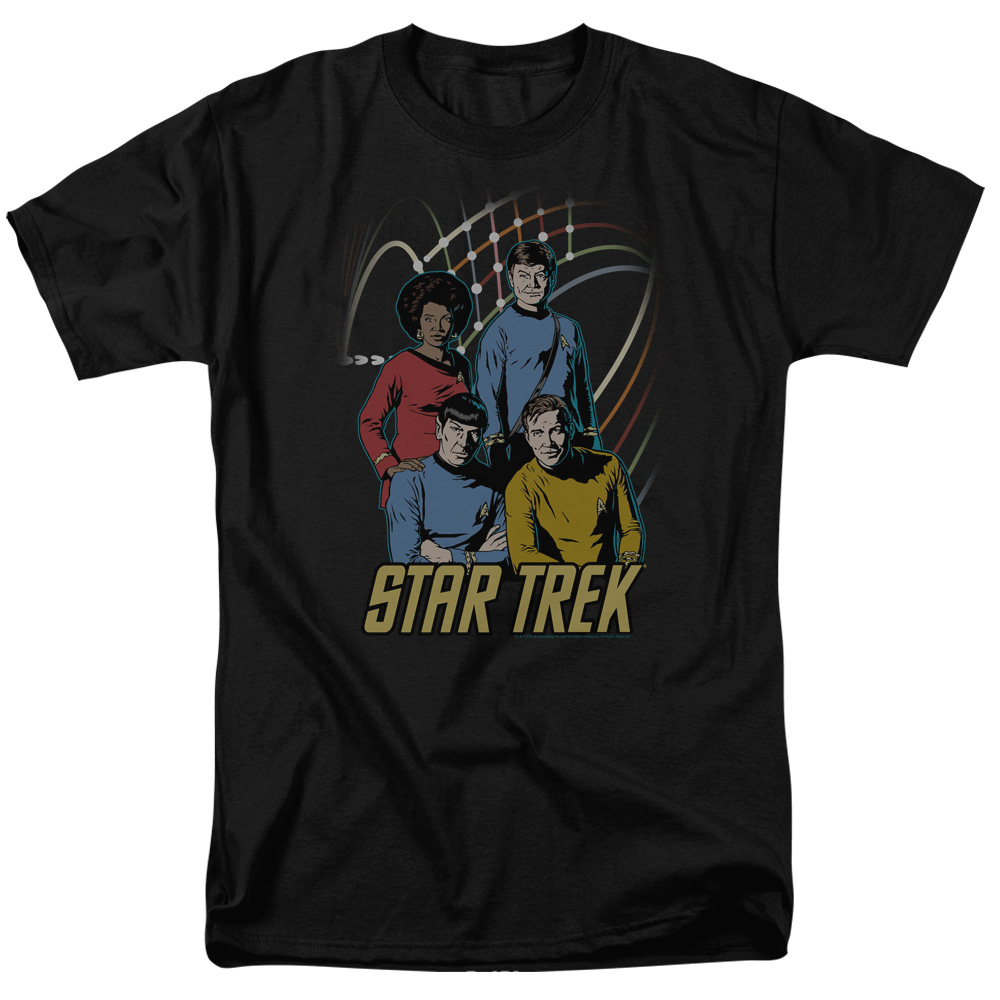 CBS398-AT-9 Star Trek & Warp Factor 4 Adult 18-1 Regular Fit Short Sleeve T-Shirt, Black - 6X -  Trevco
