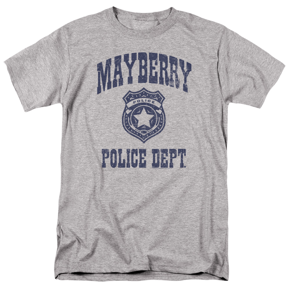 CBS2199-AT-7 Andy Griffith Show & Mayberry Police Adult 18-1 Regular Fit Short Sleeve T-Shirt, Athletic Heather - 4X -  Trevco
