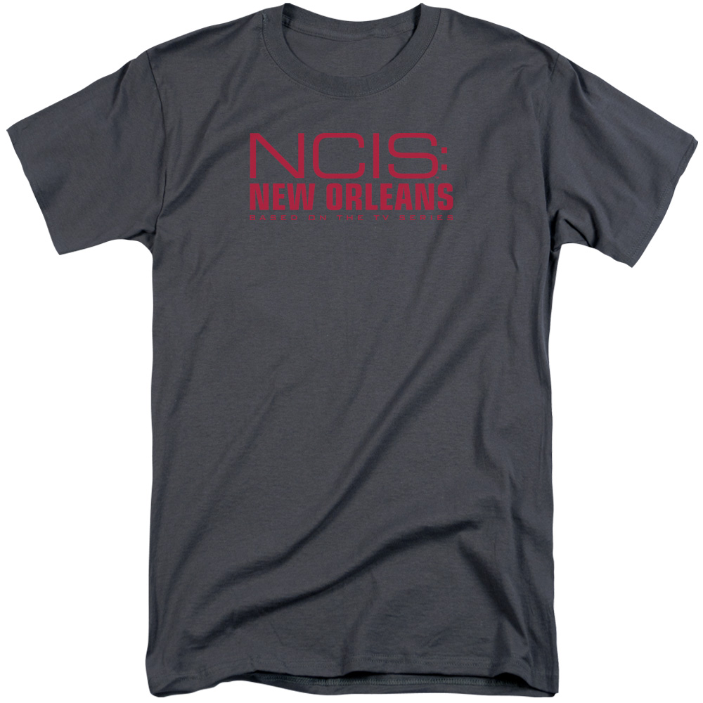 CBS1572-ATT-6 NCIS New Orleans & Logo Adult Tall Fit 18-1 Short Sleeve T-Shirt, Charcoal - 3X -  Trevco