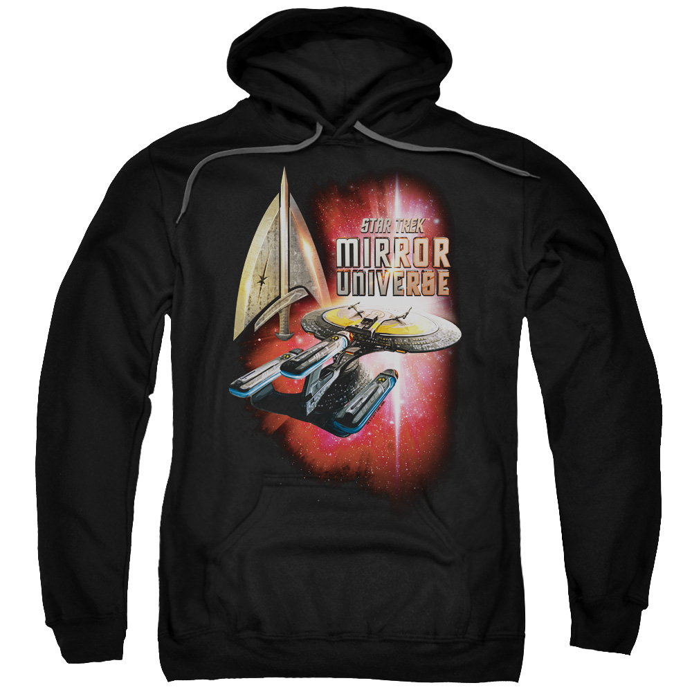 CBS2225-AFTH-7 Star Trek & Mirror Enterprise Adult Pull-Over Hoodie, Black - 4X -  Trevco