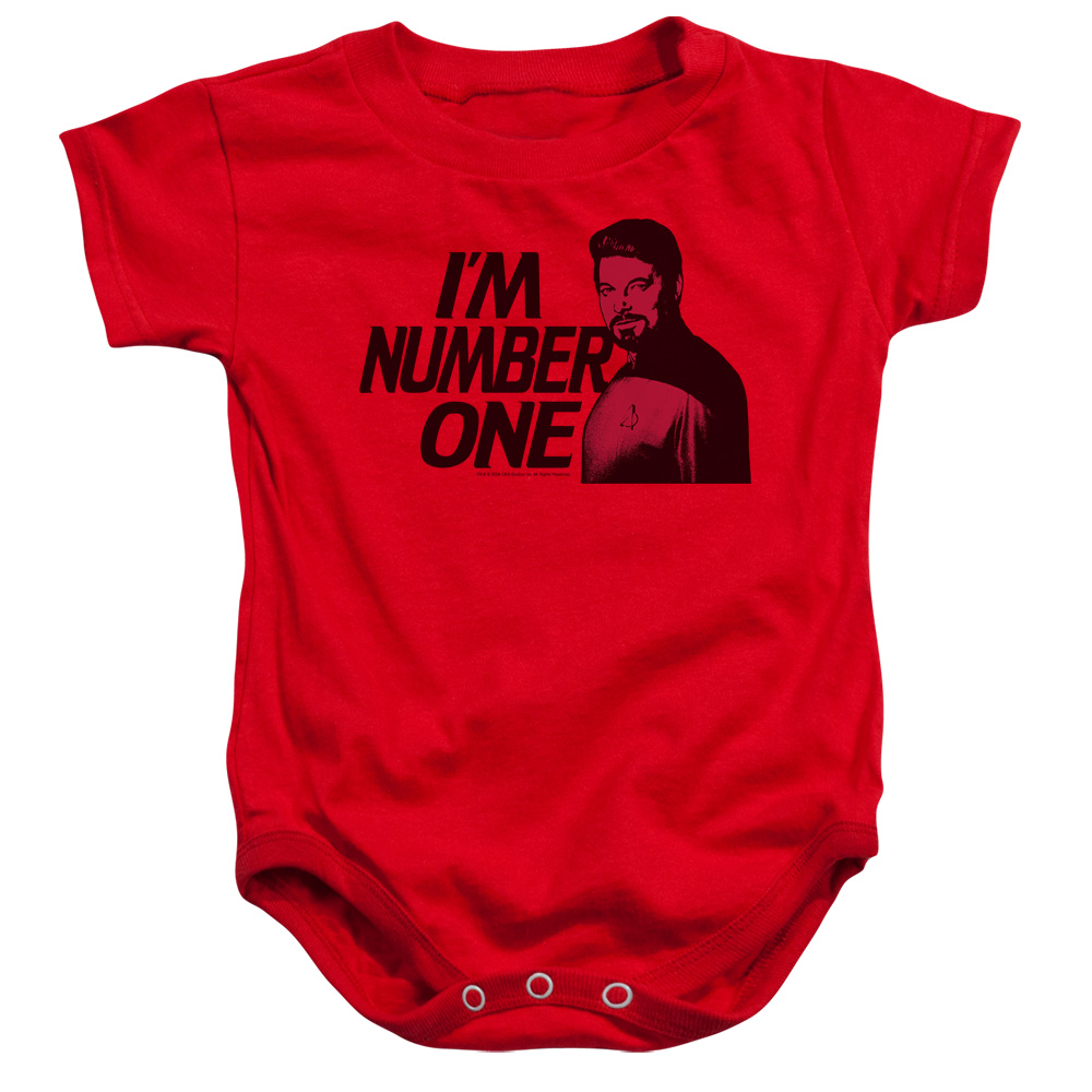 CBS154-SS-2 Star Trek & Im Number One Infant Snapsuit, Red - Medium - 12 Months
