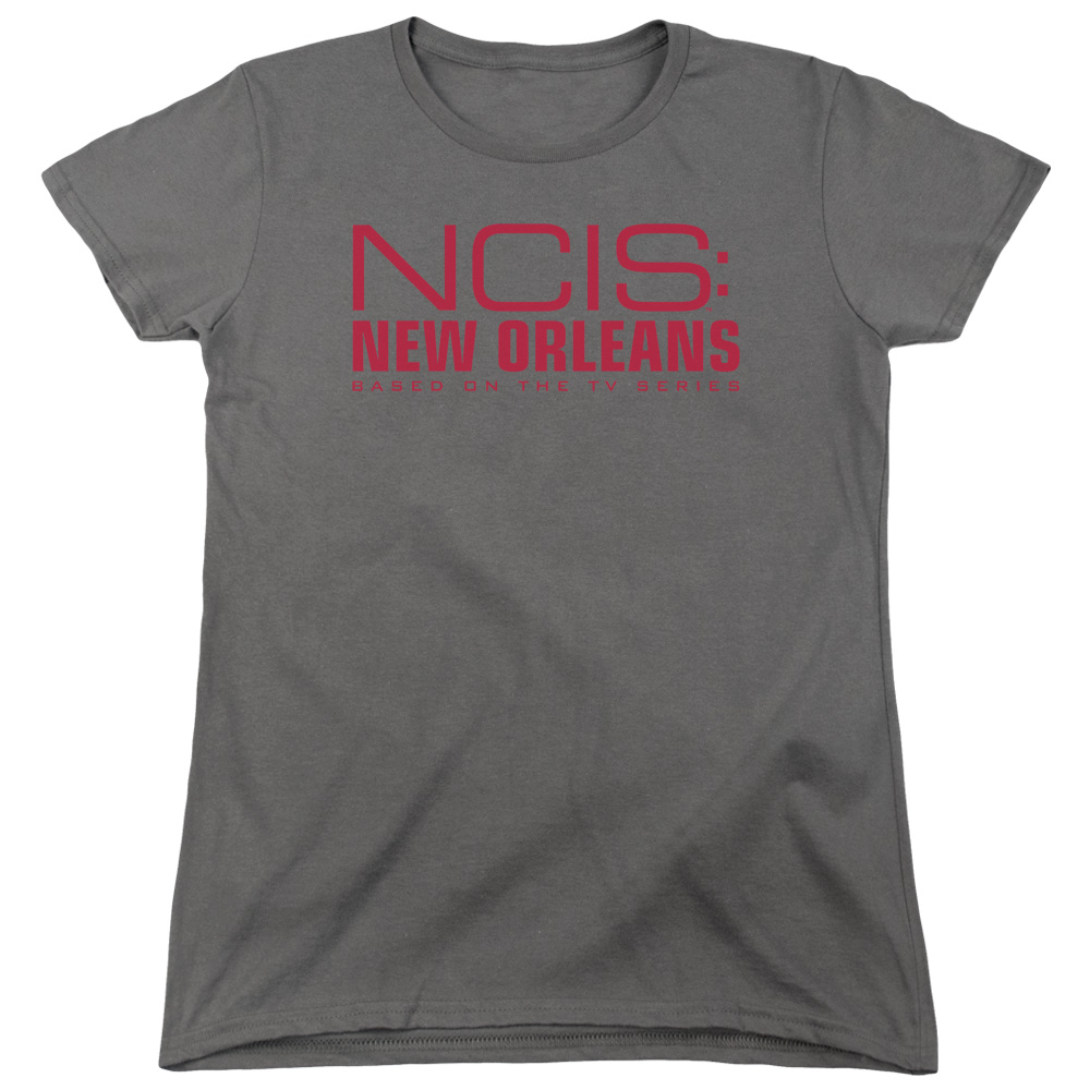 CBS1572-WT-1 NCIS New Orleans & Logo Womens Short Sleeve T-Shirt, Charcoal - Small -  Trevco