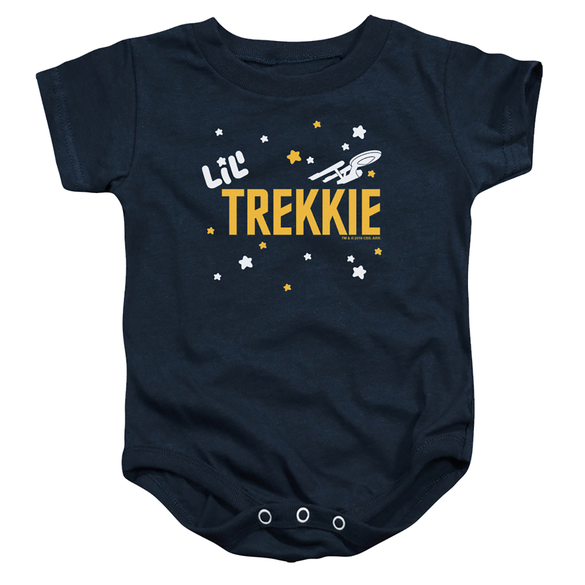 CBS2452-SS-1 Star Trek & Future Captain Infant Snapsuit, Navy - Small - 6 Months