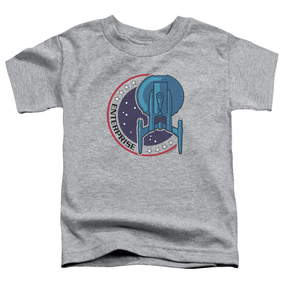 Star Trek & Enterprise Patch Toddler Short Sleeve T-Shirt, Athletic Heather - Small - 2 Toddler
