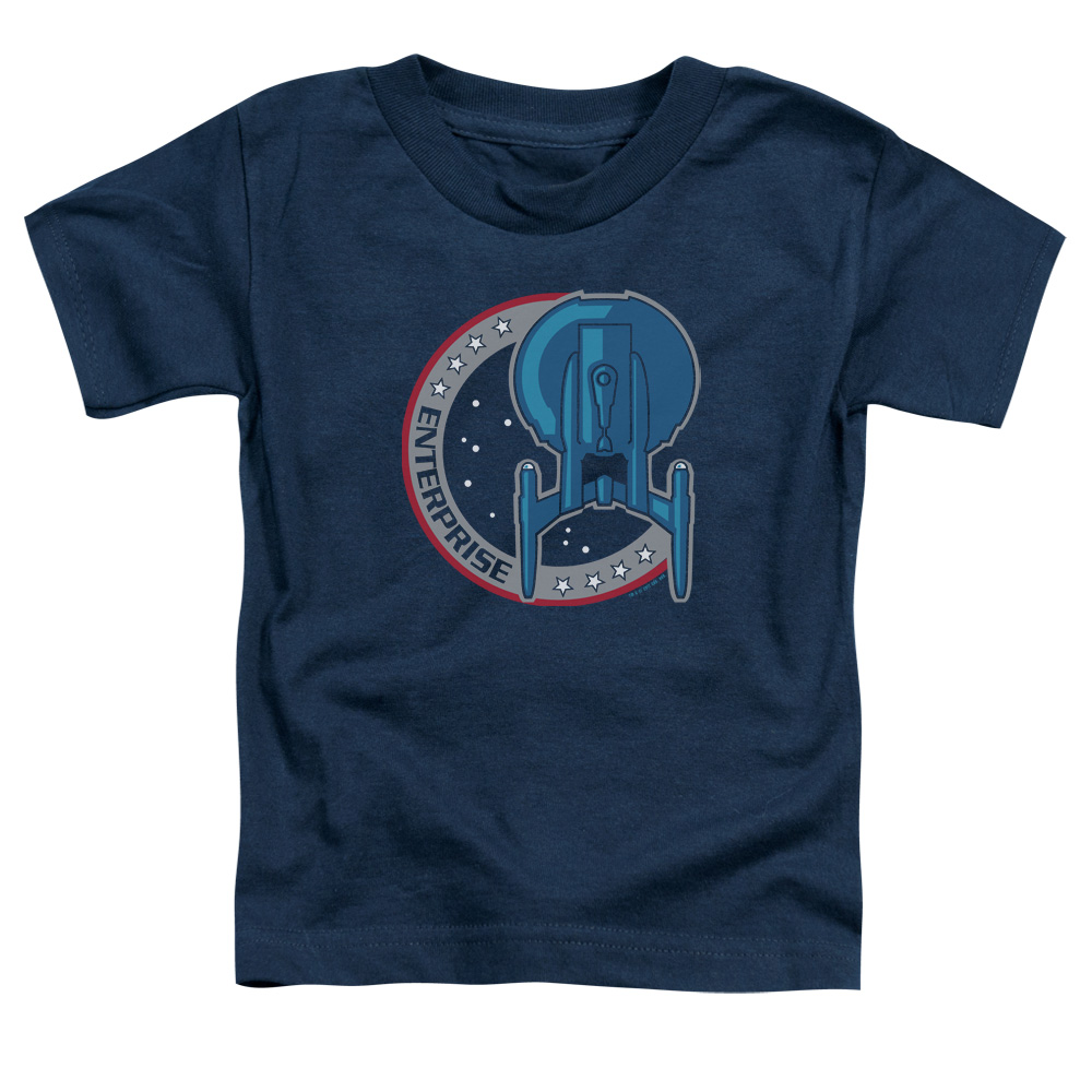 CBS1870-TT-2 Star Trek & Enterprise Patch Toddler Short Sleeve T-Shirt, Navy - Medium - 3 Toddler