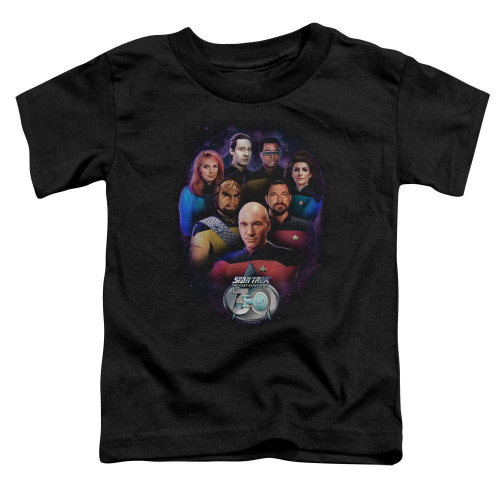 CBS2247-TT-1 Star Trek & Crew 30 Toddler Short Sleeve T-Shirt, Black - Small - 2 Toddler