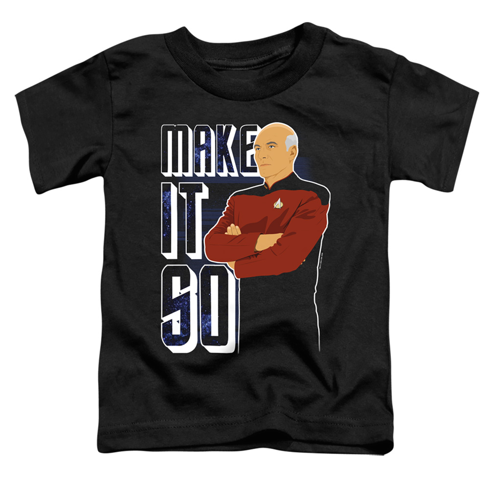CBS2663-TT-2 Star Trek the Next Generation & Make it So Toddler Short Sleeve T-Shirt, Black - Medium - 3 Toddler