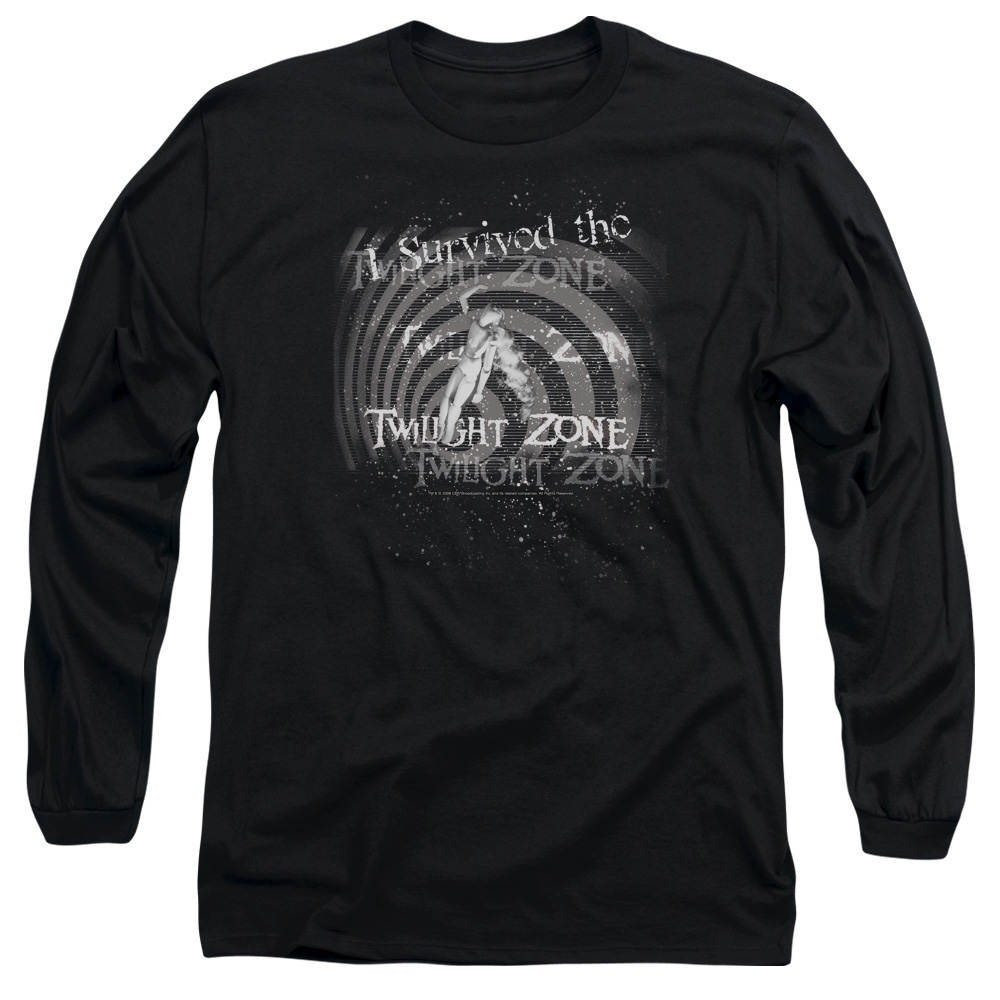 Twilight Zone & I Survived Adult 18-1 Long Sleeve T-Shirt, Black - Medium