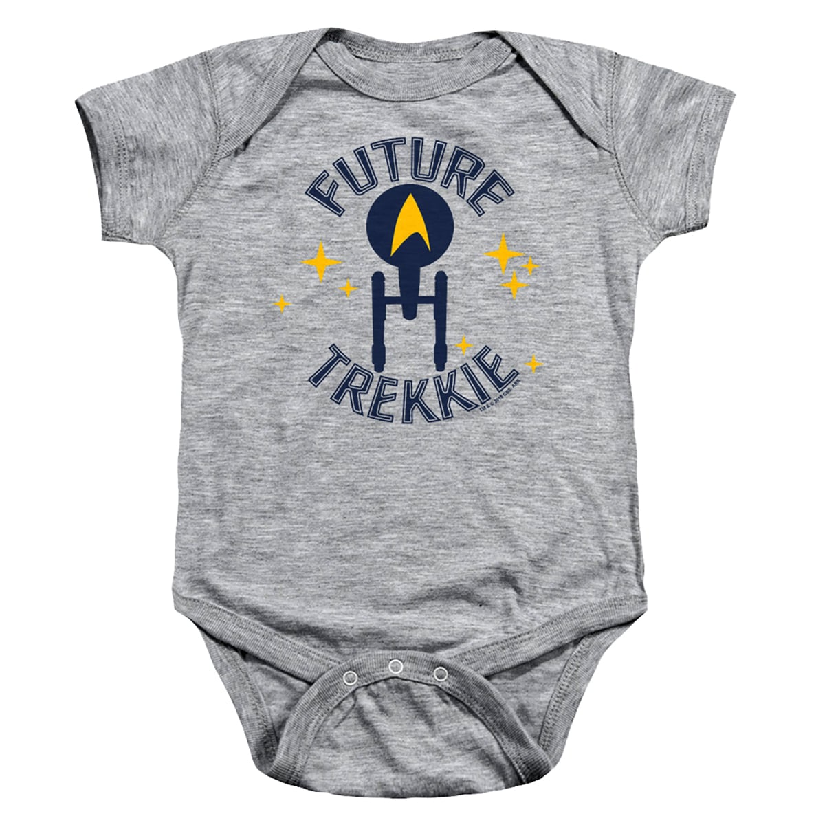 CBS2455-SS-2 Star Trek & Future Trekkie Infant Snapsuit, Athletic Heather - Medium - 12 Months