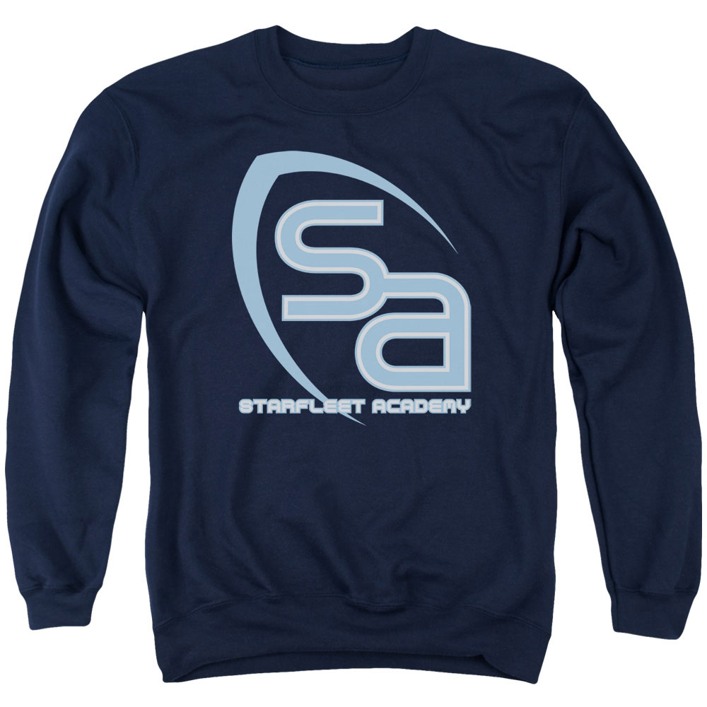 CBS857-AS-4 Star Trek & SA Logo Adult Cotton & Polyster Crewneck Sweatshirt, Navy - Extra Large