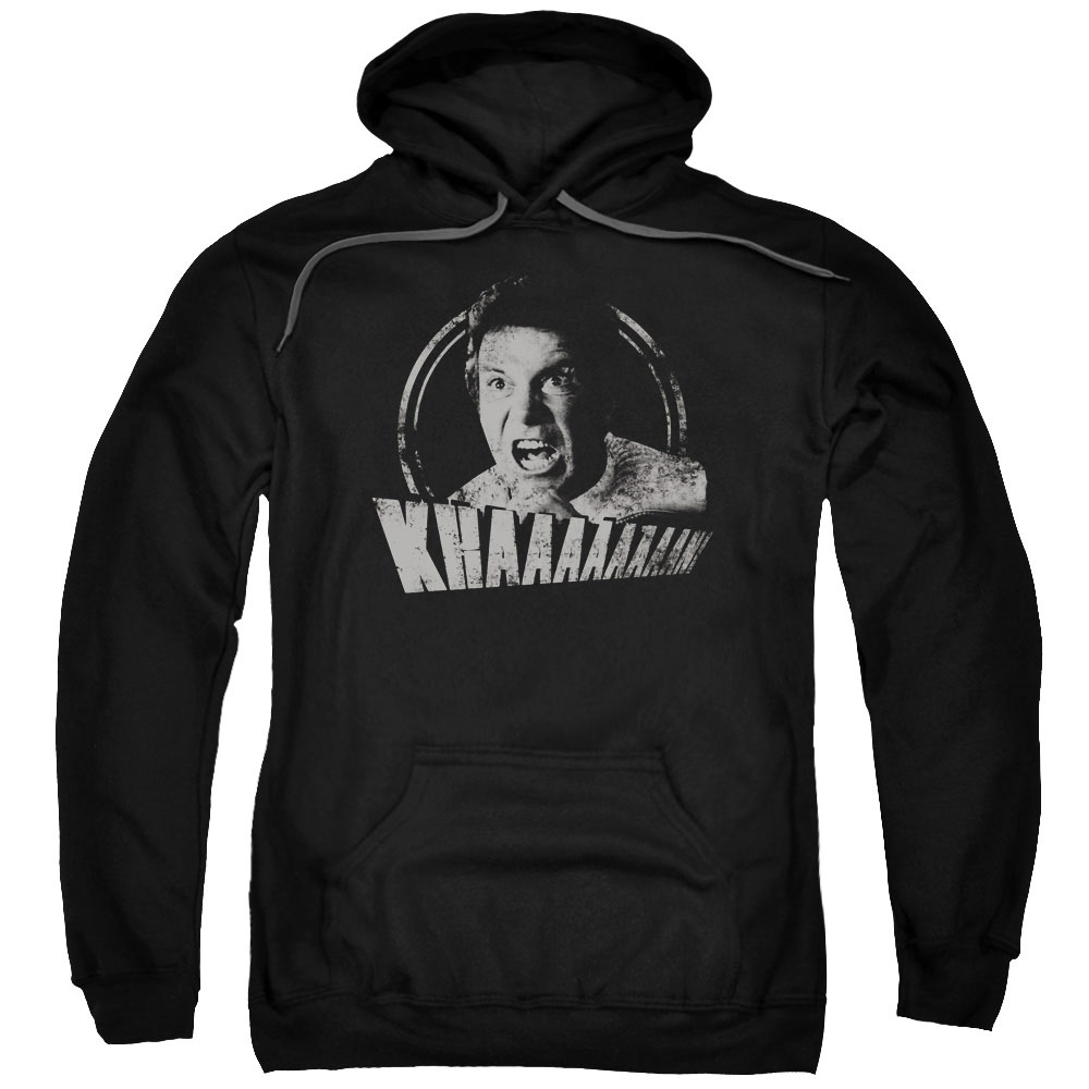 CBS947-AFTH-8 Star Trek & Khan Distressed Adult Cotton & Polyster Pull-Over Hoodie, Black - 5X