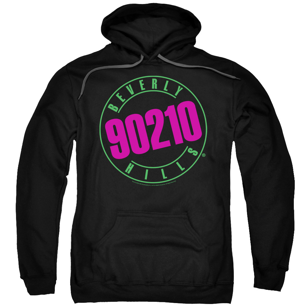 90210 & Neon Adult Cotton & Polyster Pull-Over Hoodie, Black - 5X