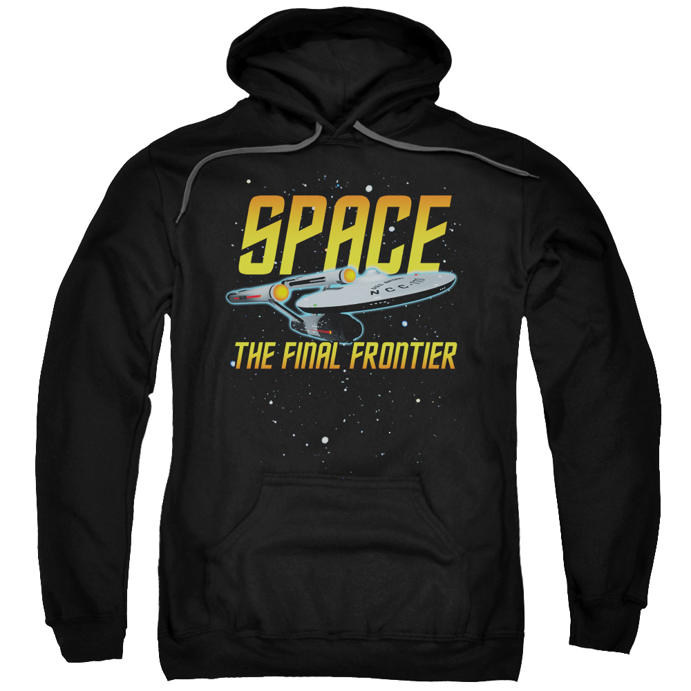 CBS1170-AFTH-8 Star Trek & Space Adult Cotton & Polyster Pull-Over Hoodie, Black - 5X