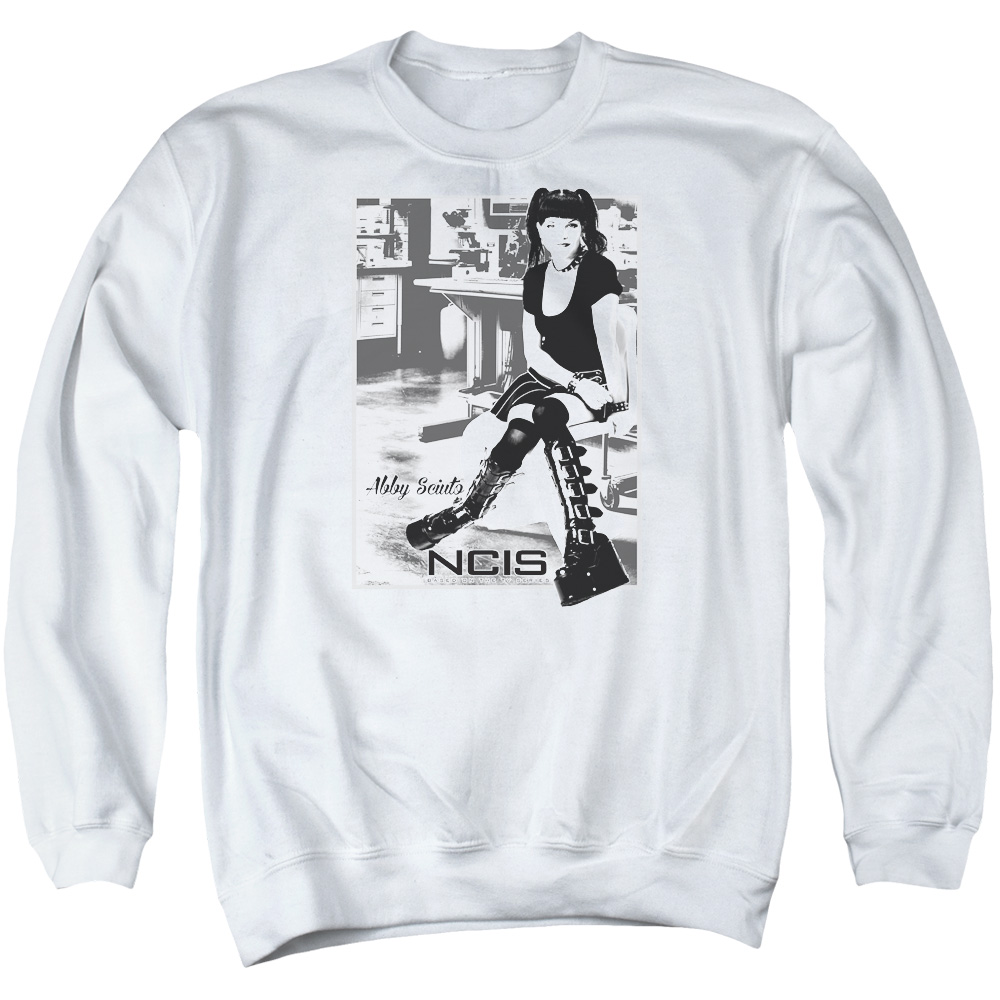 NCIS & Relax Adult Cotton & Polyster Crewneck Sweatshirt, White - Medium