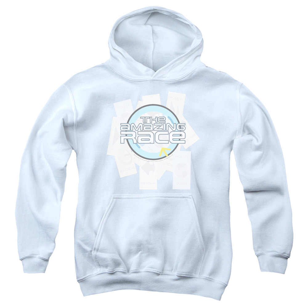 Amazing Race & The Race Youth Pull-Over Cotton Hoodie, White - Medium