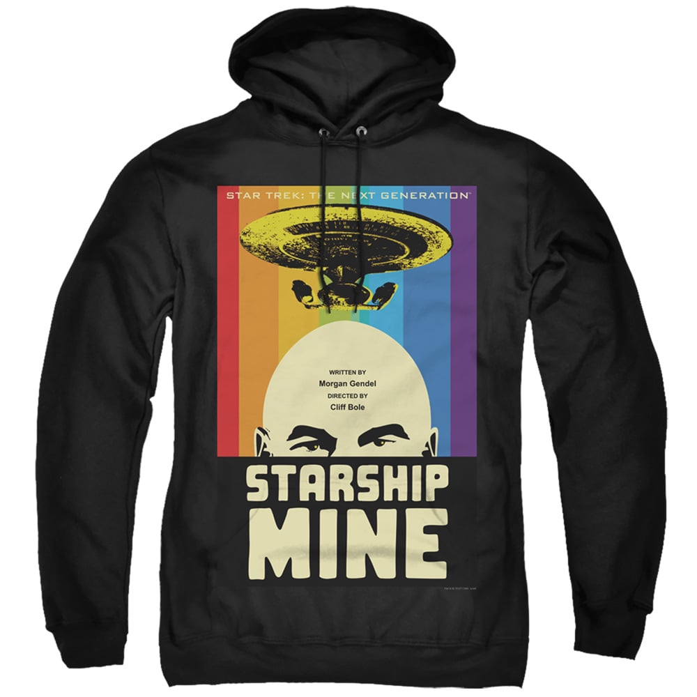 CBS2159B-AFTH-7 Star Trek & Tng Season 6 Episode 18 Adult Cotton & Polyster Pull-Over Hoodie, Black - 4X -  Trevco