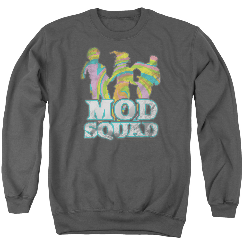 CBS224-AS-5 Mod Squad & Mod Squad Run Groovy Adult Cotton & Polyster Crewneck Sweatshirt, Charcoal - 2X