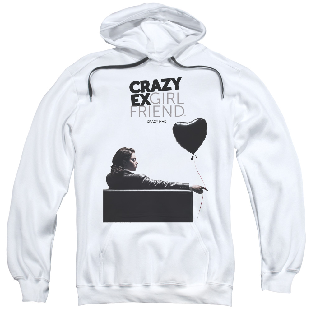 CBS2460-AFTH-3 Crazy Ex Girlfriend & Crazy Mad Adult Cotton & Polyster Pull-Over Hoodie, White - Large