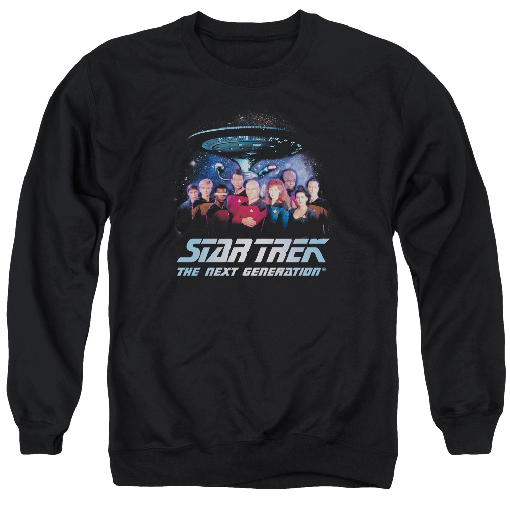 Star Trek & Space Group Adult Cotton & Polyster Crewneck Sweatshirt, Black - Large