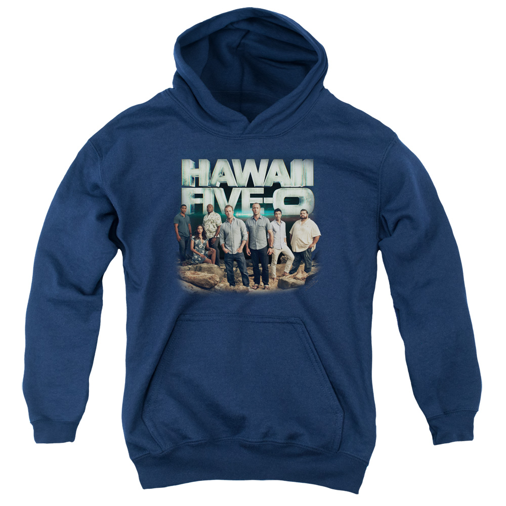 Hawaii 5 0 & Cast Youth Pull-Over Cotton Hoodie, Navy - Medium