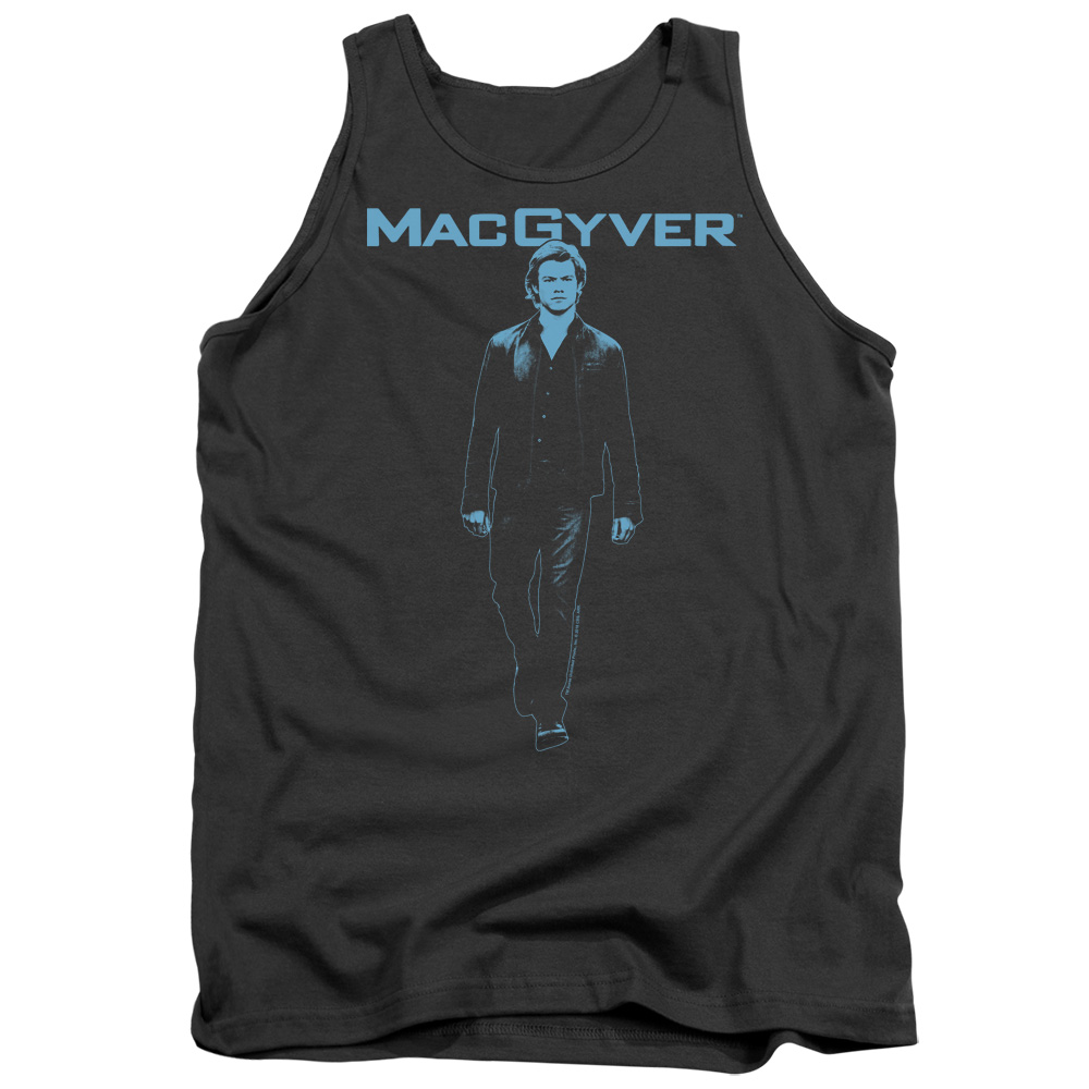 CBS2468-TK-1 Macgyver & Mono Blue Adult Cotton Tank Top, Charcoal - Small