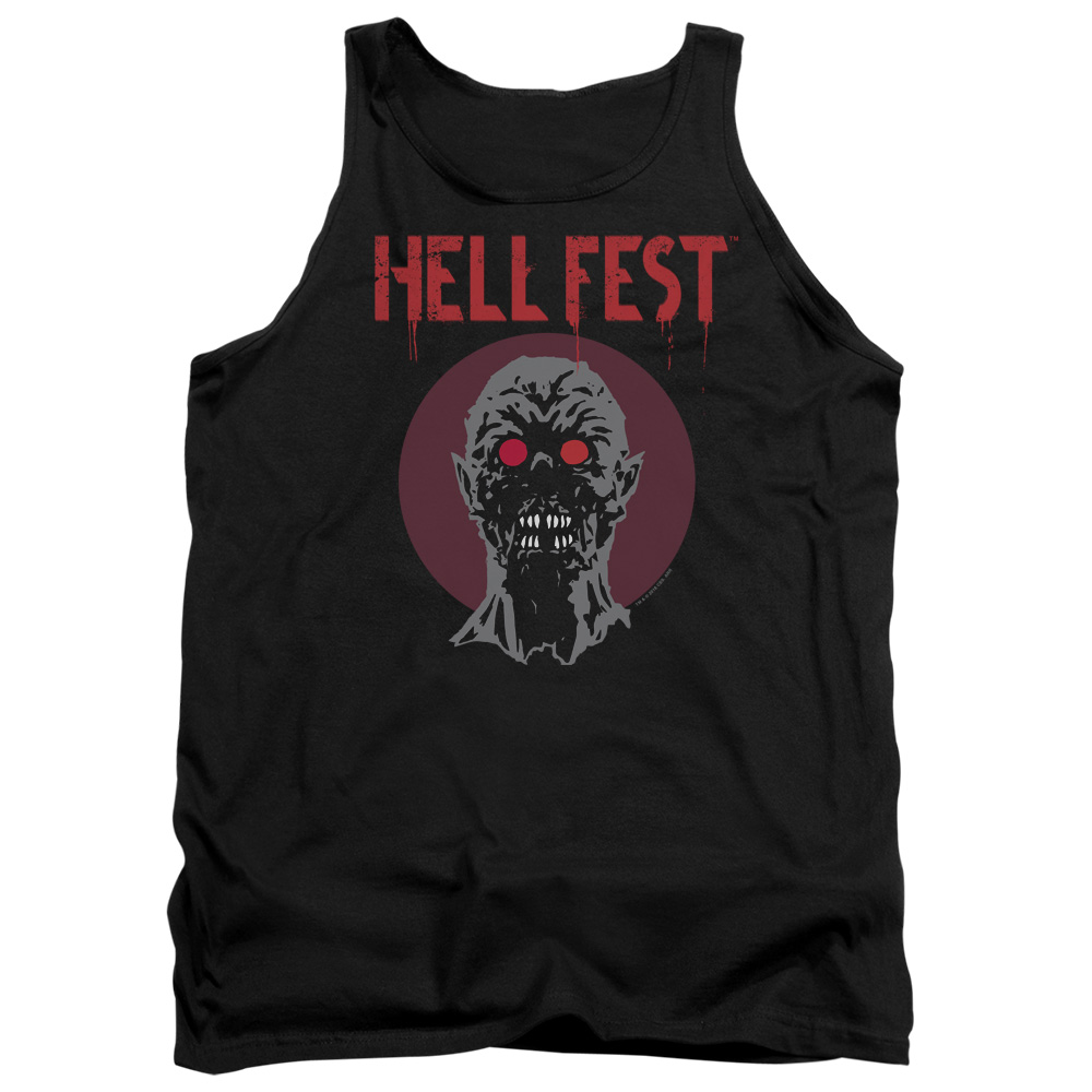 CBS2509-TK-4 Hell Fest & Logo Adult Cotton Tank Top, Black - Extra Large