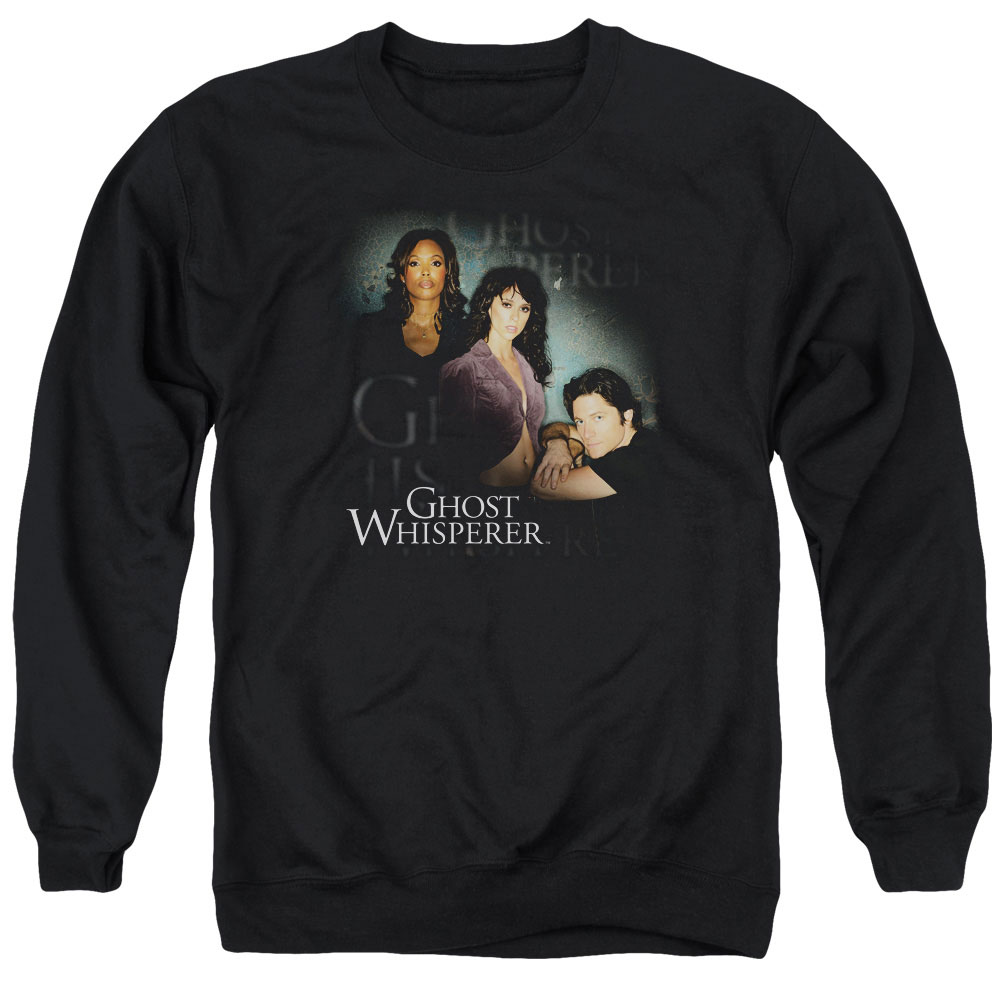 CBS995-AS-6 Ghost Whisperer & Diagonal Cast Adult Cotton & Polyster Crewneck Sweatshirt, Black - 3X