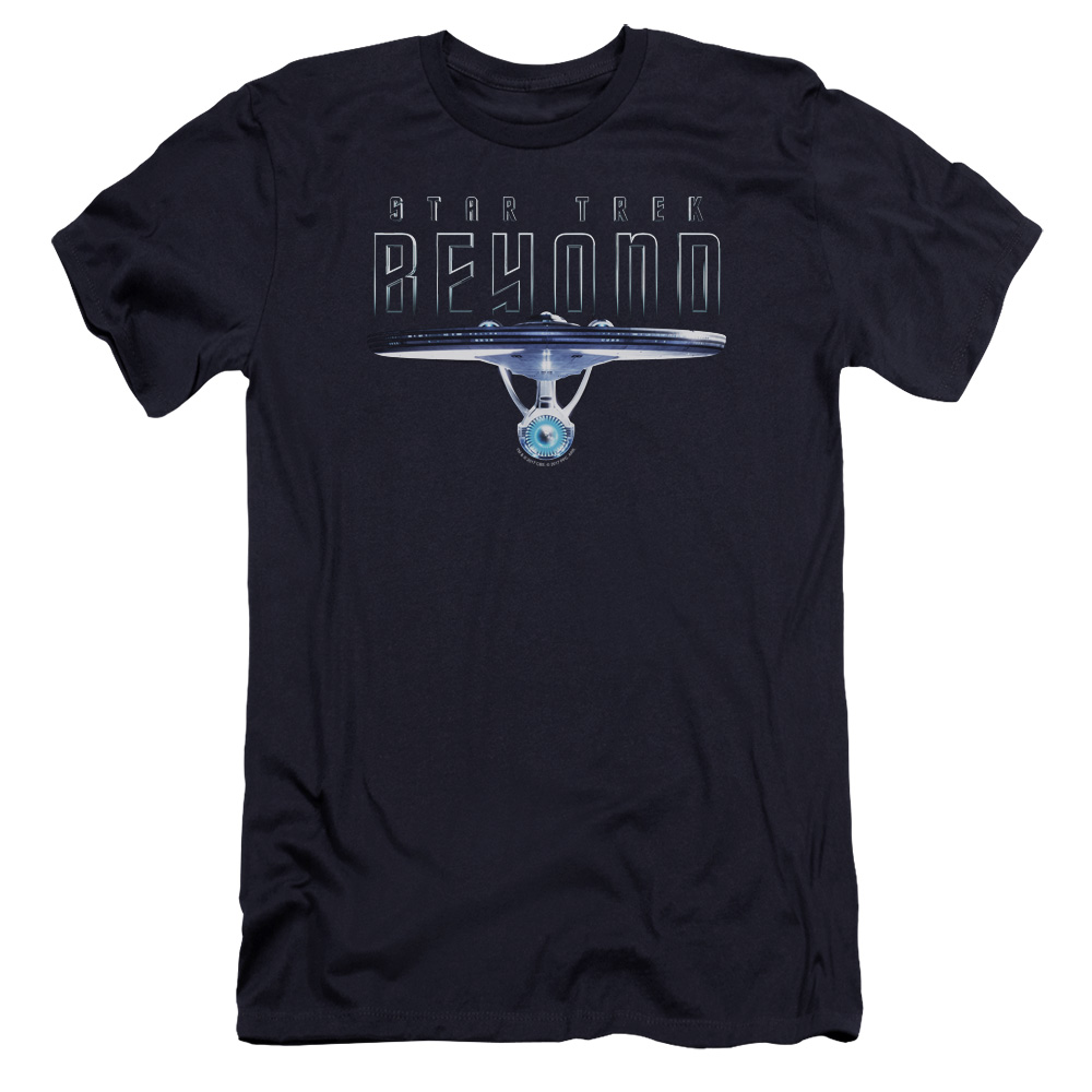 CBS1772-PSF-2 Star Trek Beyond & Enterprise Beyond Premium Canvas Adult Cotton Slim Fit 30-1 T-Shirt, Navy - Medium
