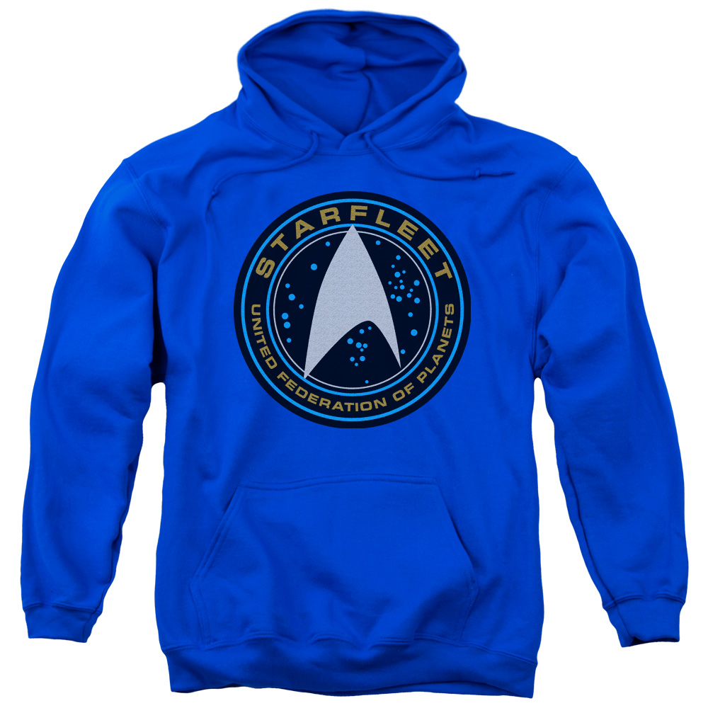 CBS1785-AFTH-2 Star Trek Beyond & Starfleet Patch Adult Cotton & Polyster Pull-Over Hoodie, Royal Blue - Medium