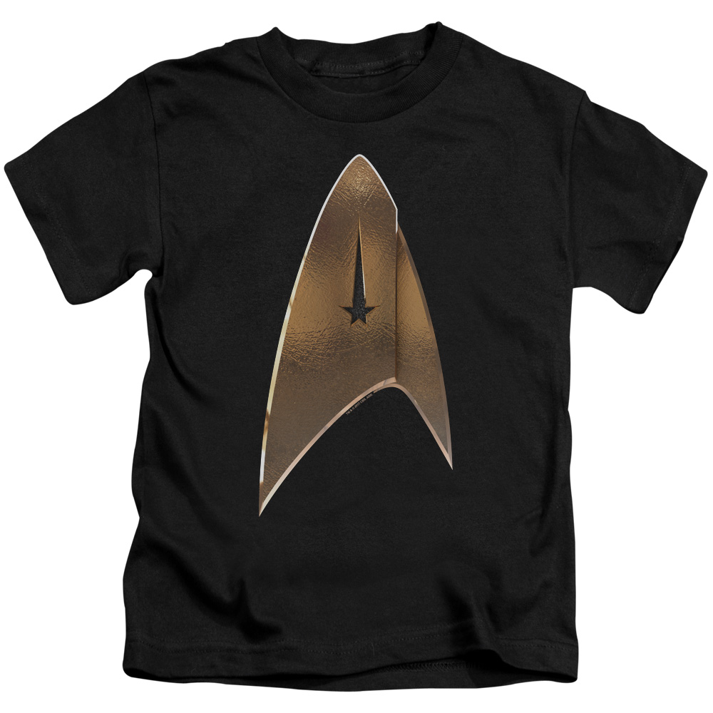 CBS2283-KT-1 Star Trek Discovery & Command Shield Short Sleeve Juvenile Cotton 18-1 T-Shirt, Black - Small - 4