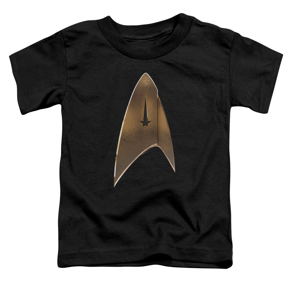 CBS2283-TT-2 Star Trek Discovery & Command Shield Short Sleeve Toddler Cotton T-Shirt, Black - Medium - 3 Toddler