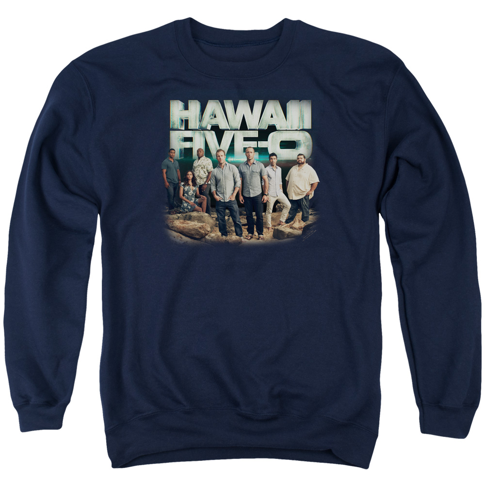 Hawaii 5 0 & Cast Adult Cotton & Polyster Crewneck Sweatshirt, Navy - Medium