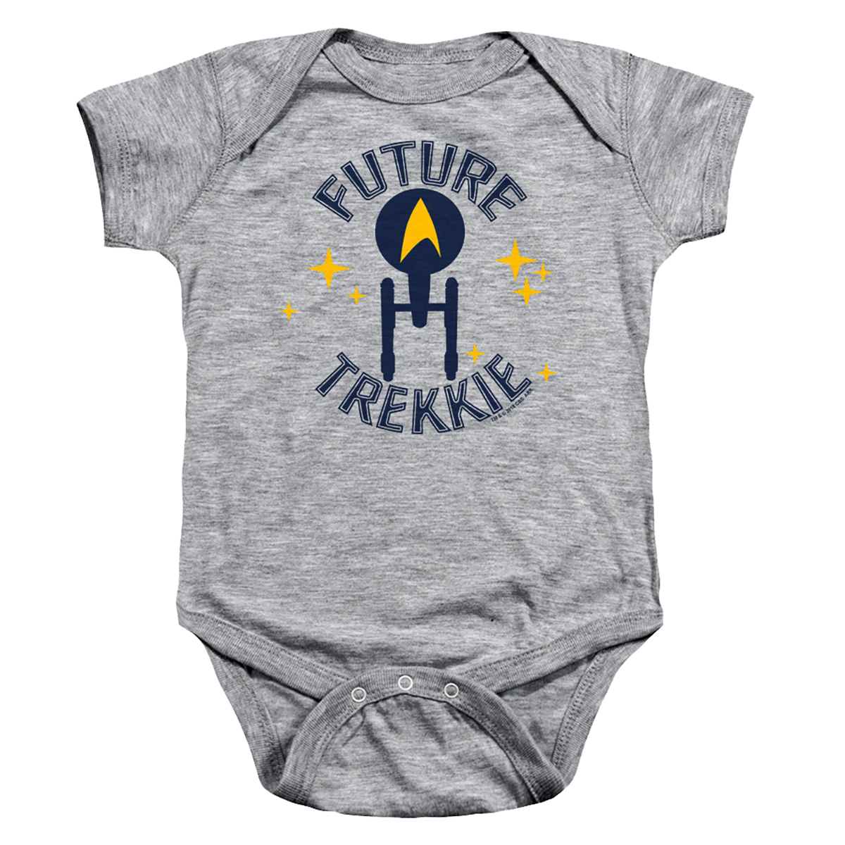 Star Trek & Future Trekkie Infant Cotton Snapsuit, Athletic Heather - Extra Large - 24 Months