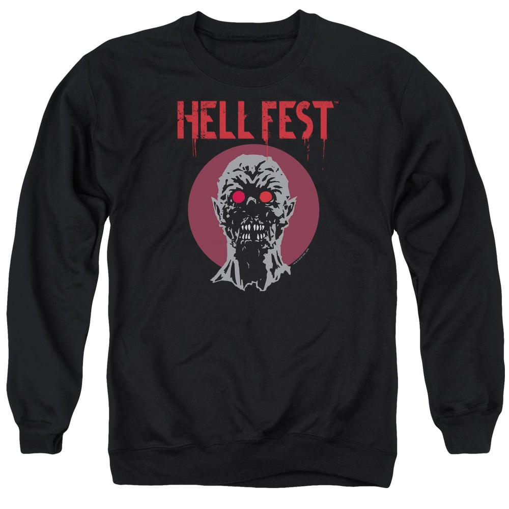 Hell Fest & Logo Adult Cotton & Polyster Crewneck Sweatshirt, Black - Medium