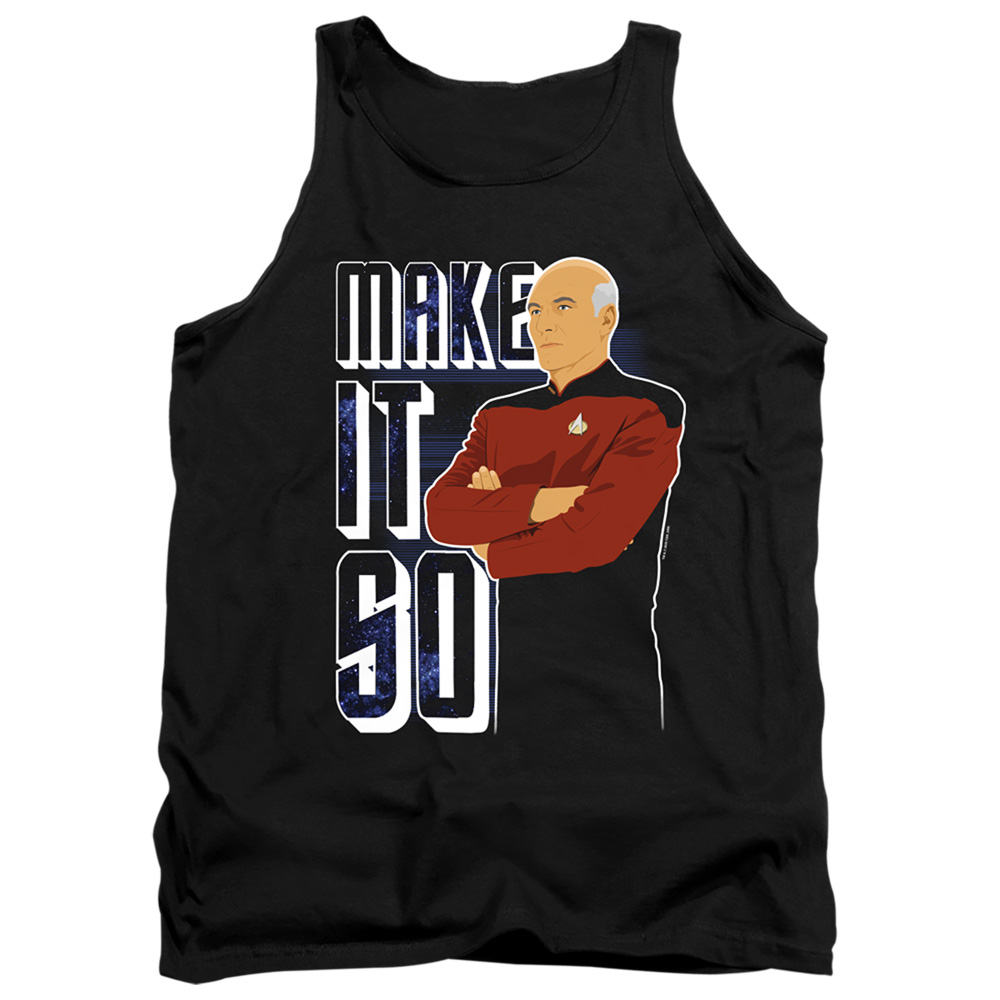 Star Trek The Next Generation & Make It So Adult Cotton Tank Top, Black - Medium