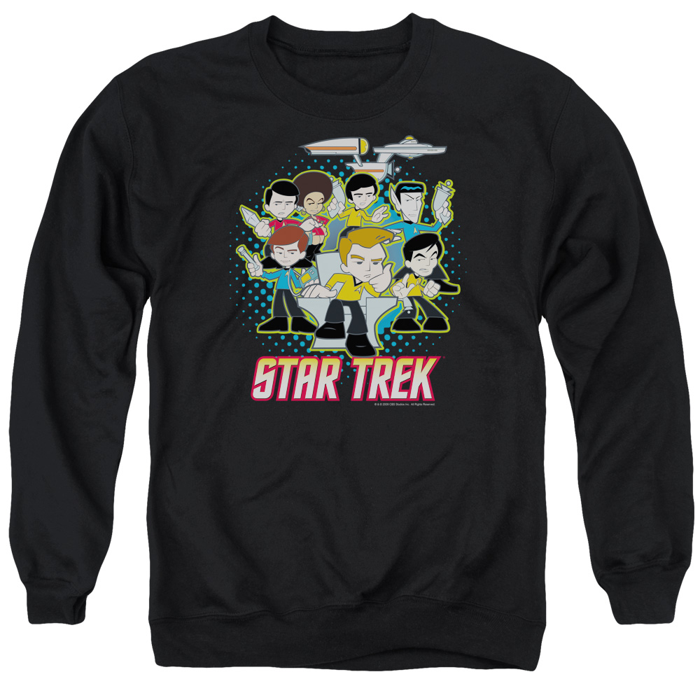 Quogs & Quogs Collage Adult Cotton & Polyster Crewneck Sweatshirt, Black - 3X