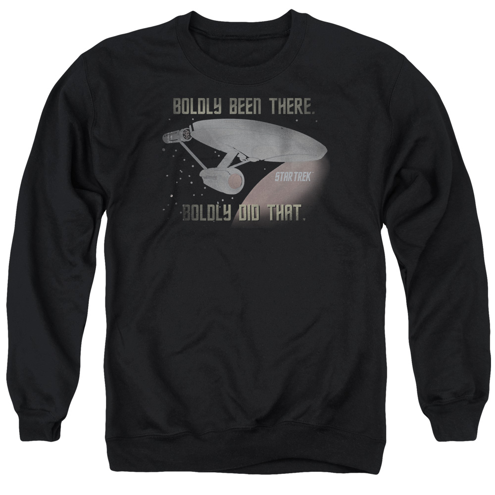 Star Trek & Boldly Did That Adult Cotton & Polyster Crewneck Sweatshirt, Black - Medium