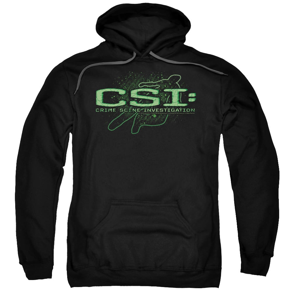 CSI & Sketchy Shadow Adult Cotton & Polyster Pull-Over Hoodie, Black - 4X