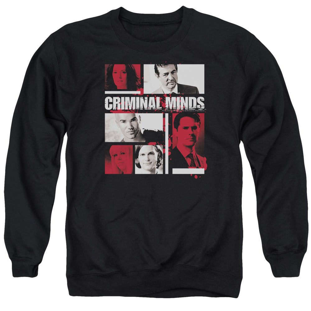 Criminal Minds & Character Boxes Adult Cotton & Polyster Crewneck Sweatshirt, Black - Medium