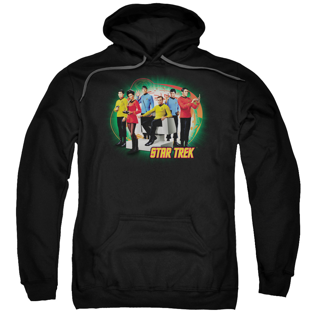 CBS904-AFTH-8 Star Trek & Enterprises Finest Adult Cotton & Polyster Pull-Over Hoodie, Black - 5X