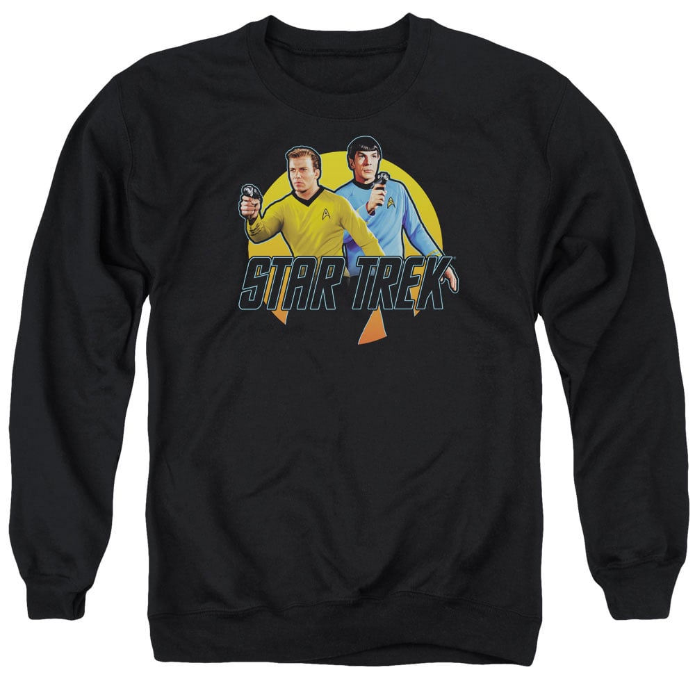 Star Trek & Phasers Ready Adult Cotton & Polyster Crewneck Sweatshirt, Black - Medium
