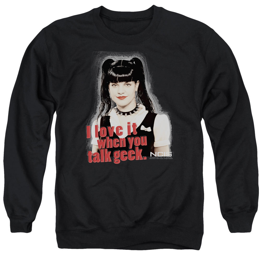 NCIS & Geek Talk Adult Cotton & Polyster Crewneck Sweatshirt, Black - Medium