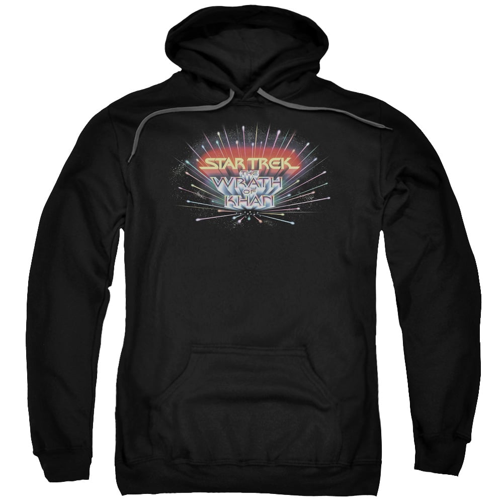 CBS487-AFTH-7 Star Trek & Khan Logo Adult Cotton & Polyster Pull-Over Hoodie, Black - 4X -  Trevco