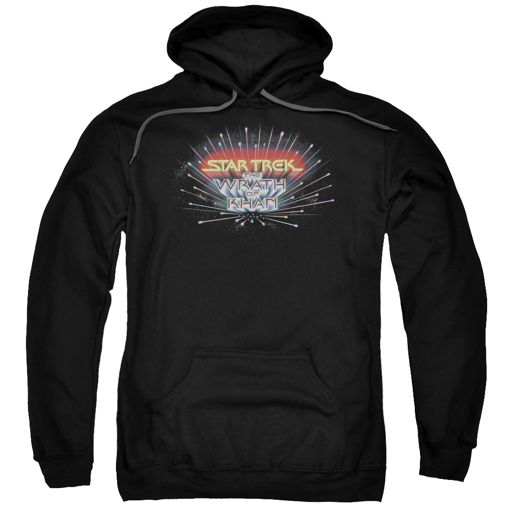 Star Trek & Khan Logo Adult Cotton & Polyster Pull-Over Hoodie, Black - 5X